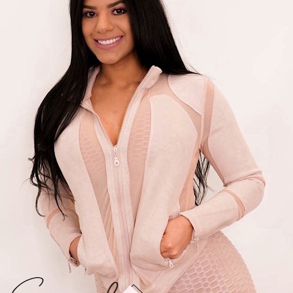 🆕🌿🤍LA SOCIETY: WHITE Suede Quilted Zip Up Jacket w/Mesh Panel LARGE - Picture 6 of 13